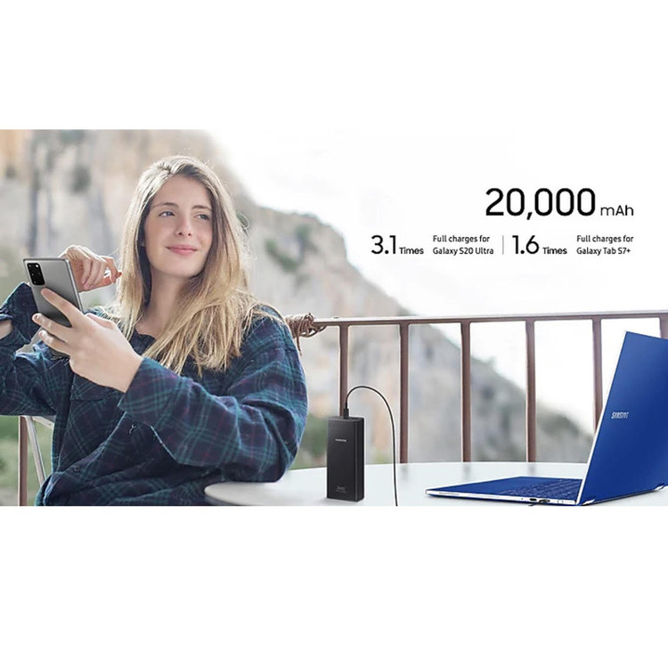 پاوربانک 25 وات سامسونگ مدل EB-P5300 ظرفیت 20000 میلیآمپرساعت / 100 اصلی با گارانتی شرکتی