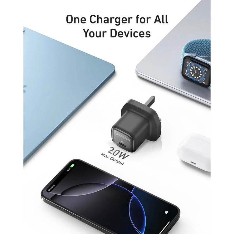 شارژر دیواری انکر مدل A2699 ظرفیت ۲۰ وات با پورت USB-C
