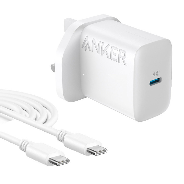 شارژر دیواری انکر مدل B2347 توان 20 وات به همراه کابل USB-C سه پین