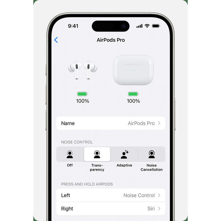 هدفون بلوتوثی اپل مدل AirPods 4 دارای نویز کنسلینگ، درگاه شارژ USB-Type-C و شارژ بی سیم، با قابلیت اتصال به چند دستگاه، پشتیبانی از فرمان لمسی و دستیار صوتی، نشانگر LED، مقاوم در برابر پاشش آب و گرد و غبار