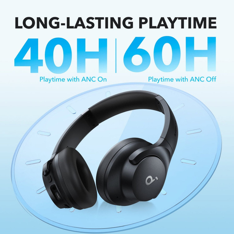 هدفون بلوتوثی انکر مدل Soundcore Q20i A3004 با نویز کنسلینگ فعال (ANC)، اصل