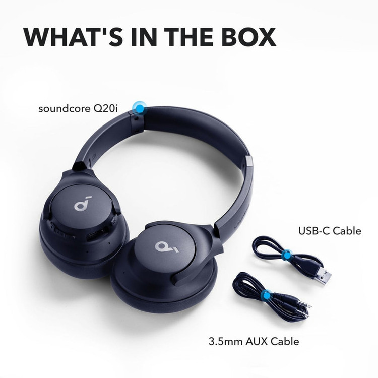 هدفون بلوتوثی انکر مدل Soundcore Q20i A3004 با نویز کنسلینگ فعال (ANC)، اصل
