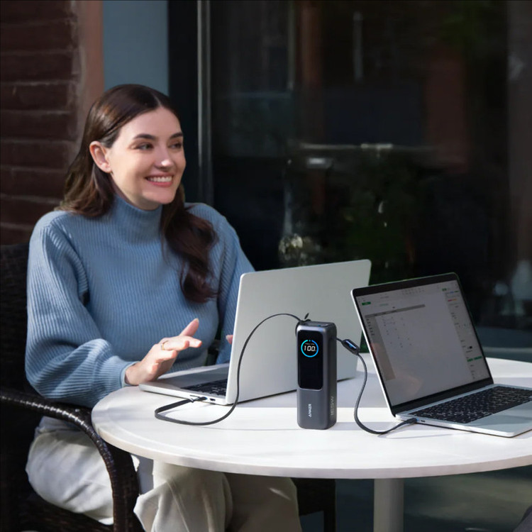 پاوربانک 160 وات انکر مدل A1695 ظرفیت 25000 میلی آمپر ساعت به همراه دو کابل USB-C